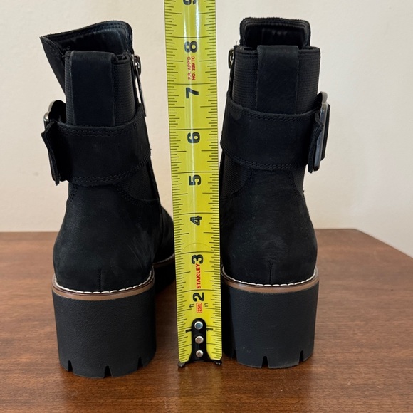 Blondo Dakota Black Leather Ankle Waterproof Boots with Chunky Lug Sole Size 7.5 - Picture 6 of 9